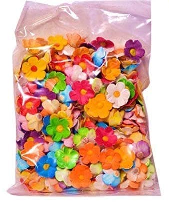 Guruh® Edible Sugar Flowers – Approx 120 Pcs – Five Petal Blossom Design – Cake Decoration Toppers for Cupcakes, Wedding & Birthday Cakes