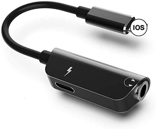 Headphones Adapter for iPhone 7 Headphone Jack Splitter 3.5mm Adapter Support Charging and Listening to Music Compatible with iPhone 7/7Plus/8/8Plus/X/XR/Xs 2 in 1 Headset Adapter for All iOS Systems