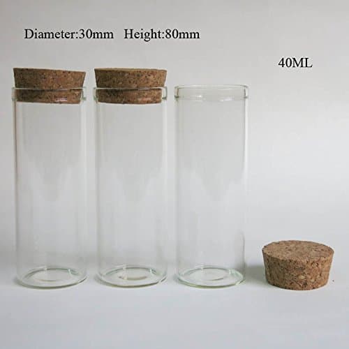 24pcs/lot 40ml Empty Glass Tube with Cork, 40ML Glass Jar, Cosmetic Container,40ML Glass Container
