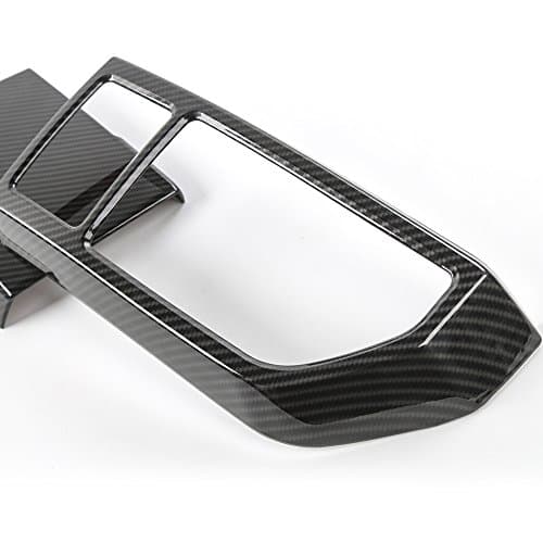 Voodonala Black Carbon Fiber Texture Central Control Covers Frame Trim for Ford F150 2015 2016 2017