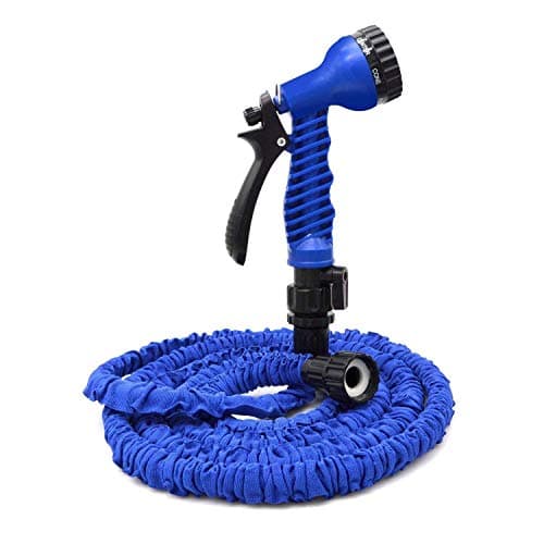ActionEliters Expandable Water Hose Flexible Garden Hose with Spray Nozzles for Outdoor Car Washing Plant Watering No-Kink Sturdy Garden Hose Water Pipe (50FT, Blue)