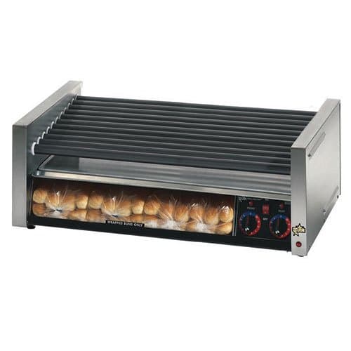 Star Grill Max 50SCBBC 50 Hot Dog Roller Grill with Duratec Non-Stick Rollers and Bun Drawer with Clear Door 120 Volts