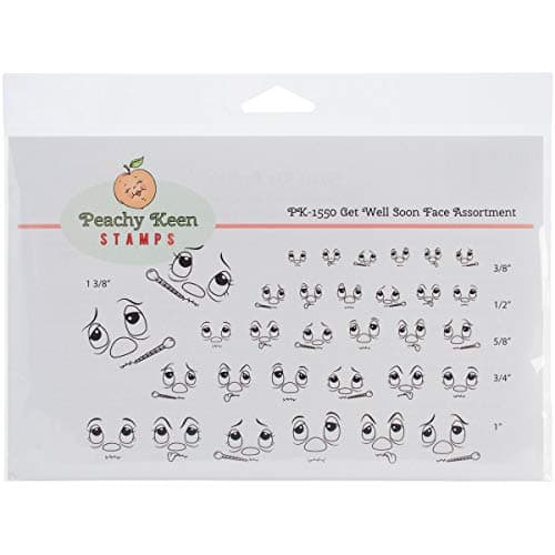 Peachy Keen Stamps PK-1550 Get Well Soon, Clear Face Assortment