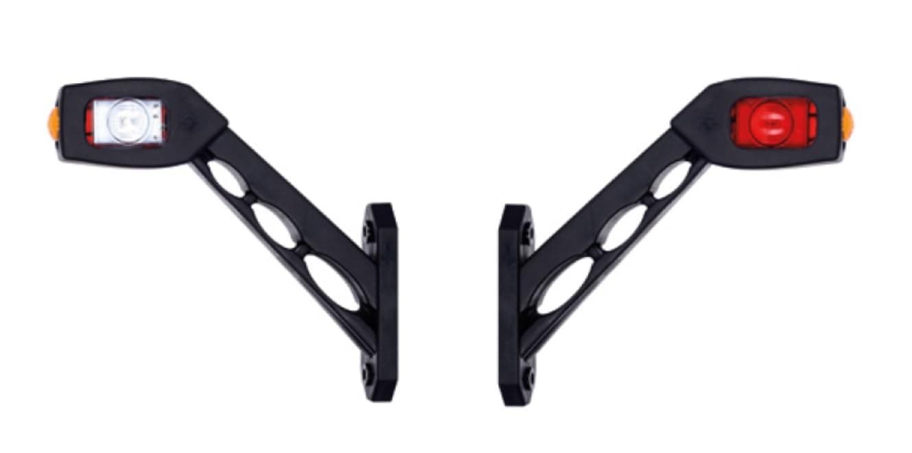 2x Red White Amber Stalk Side Marker LED Lights Outline Lamps Truck Lorry Trailer Chassis Caravan