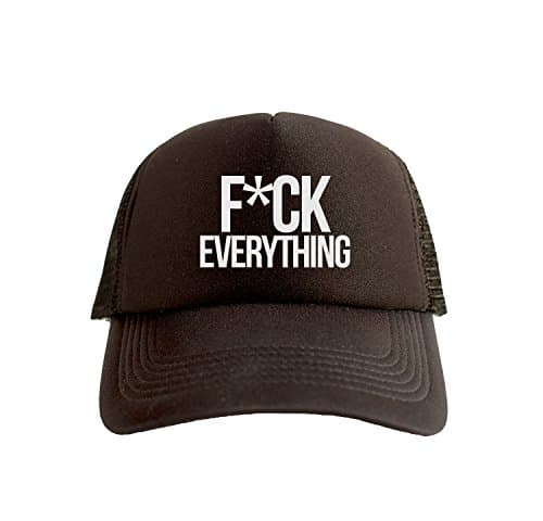 Fck Everything Cool Swag Hip Hop Print Trucker Hat Cap Black