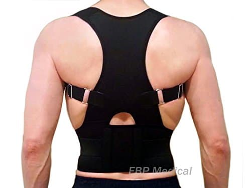 EBP Medical New Fully Adjustable Back Brace Belt for Posture Correction and Back Pain Support - Neoprene - Unisex (XX-Large, Black)