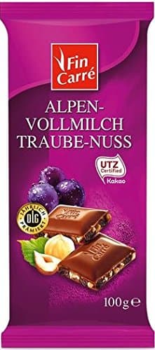 Fin Carre Alpine Full Milk Chocolate Grape nut (10 x 100g) - German Product