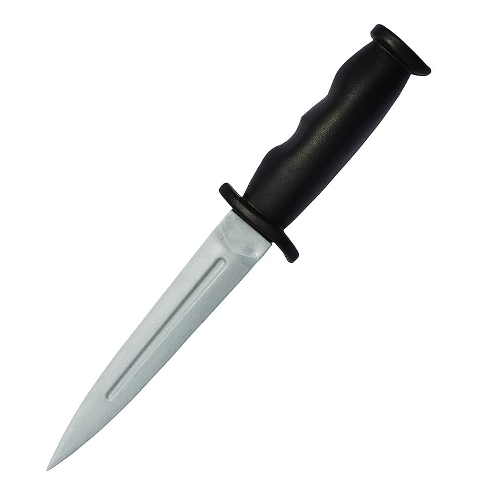 SUNNYHILL Halloween Rubber Toy Dagger Joke Toy Knife Prank Rubber Unsharp Dagger Dark Gray Fake Knife 10 Inch