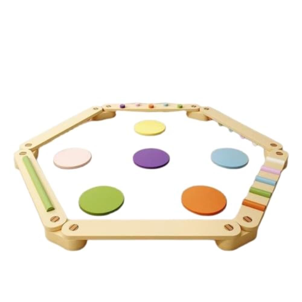 Montessori Wooden Balance Beam for Kids | Colorful Stepping Stones & Obstacle Course Toy | Gymnastics Adventure Balance Toy for Children | Educational Outdoor & Indoor Play Set for Ages 6+