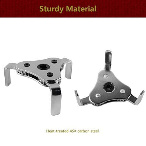 Moker Universal Oil Filter Wrench Adjustable, 3 Jaw Oil Filter Remover Tools fits Filters from 2-1/8 To 4-1/2 inches(54-115mm),w/Quick Release Ratchet, Oil Filter Change Set, Ideal for Engine Filters