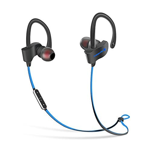 Wireless Bluetooth Headset, Mosafe in-Ear Sport Sweatproof Noise Reduction Handsfree Headphone Earphone Earbuds with Microphone for Smart Phones Running Outdoors (Blue)