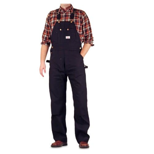 Round House Men's Black Duck Overalls with Button Fly