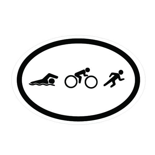 FLD05 Swim Bike Run Triathlon Sticker 6 x 4 in