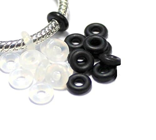 6 mm Silicone Stopper for Beads/Jewellery Accessory for Chains and Pandora/Brecelets, Pack of 25, Colour: Transparent, Silicone, 250 ESM24