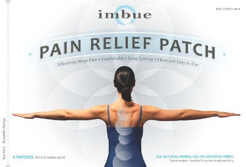Imbue Pain Relief Patch - Natural Pain Reliever for Muscle and Joint - Herbal Pain Patch for Management of Aches and Soreness - Be Pain Free in Your Back, Joints, and Body - Satisfaction Guaranteed (4 Pack)