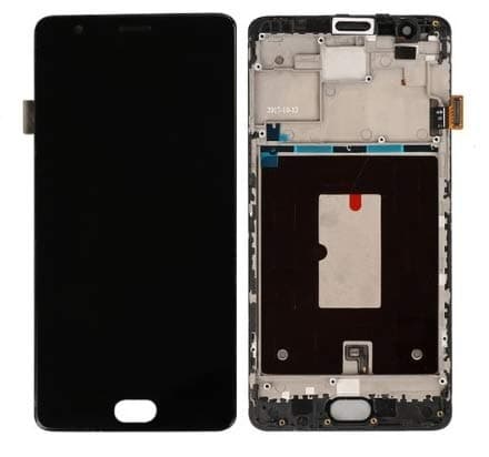 P2 spares GoGoBuy Full Side Bezel Frame Touch Screen with LCD Display Digitizer Replacement Assembly for OnePlus 3T (Black)