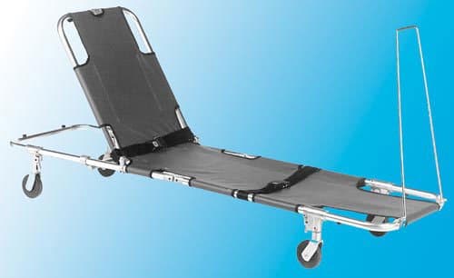 `Stretcher w/Adj Back,4-Wheeled