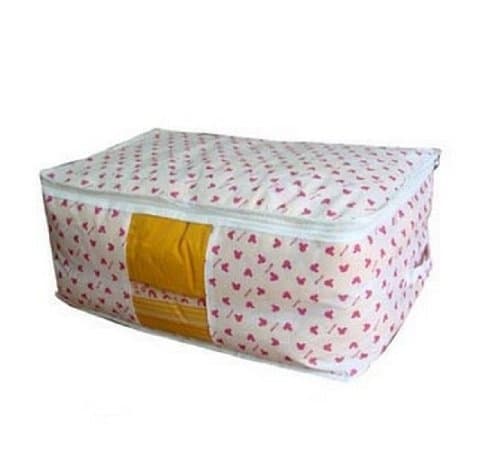 Belo Quilt Blanket Clothing Pillow Storage Bag 50x30x15cm Sapce Saving Tools Box [1 PC Pink Bear]