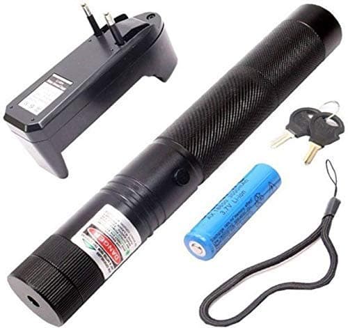 Universal BUYERR 500mW Rechargeable Green Laser Pointer Party Pen Disco Light 5 Mile + Battery + Battery Charger, Aluminum Metal Pack Off 1pcs