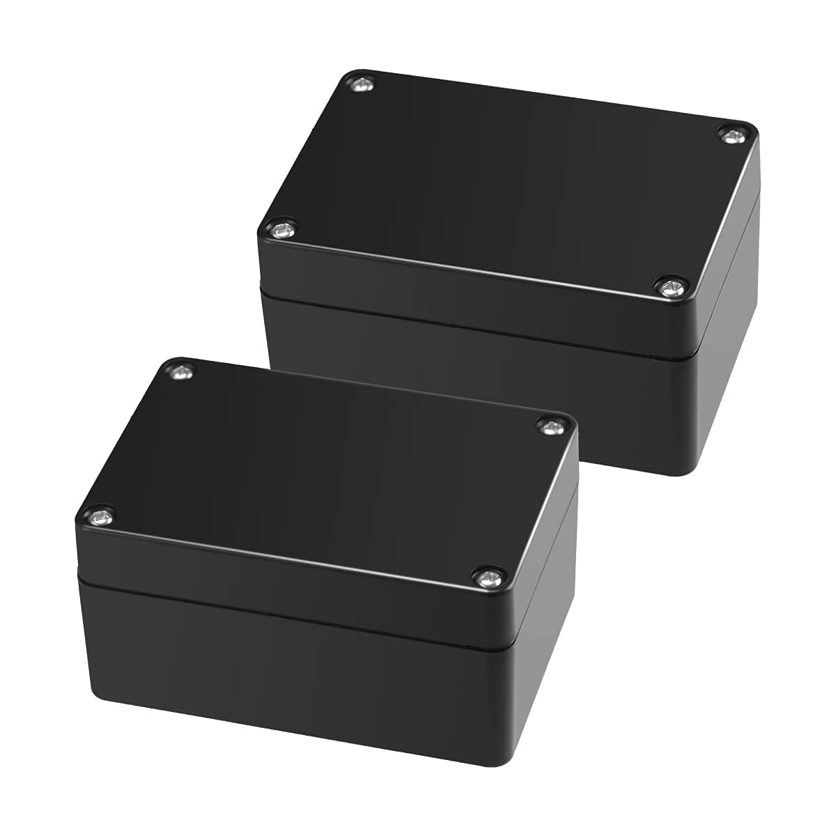 2 Pack Black Waterproof Plastic Project Box ABS IP65 Electronic Junction Box Enclosure 3.94 x 2.68 x 1.97 inch (100 x 68 x 50 mm)