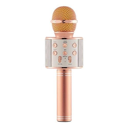 microphone WS-858 Wireless Bluetooth Karaoke Handheld USB KTV Player Bluetooth Mic Speaker Record Music Rose Gold