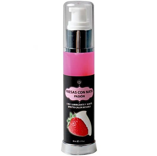 EDIBLE LUBRICANT 50ML strawberries with whipped cream.
