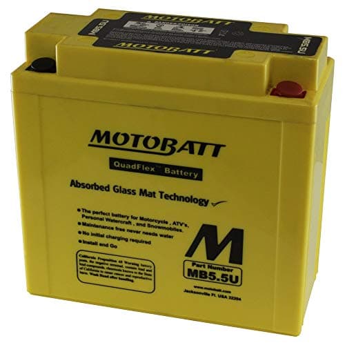 MotoBattMB5.5U Battery 12V 7A 105CCA Factory Activated Quadflex AGM Battery Mot