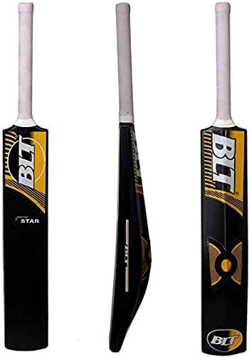 BLT Star Hard Plastic Cricket BAT Jumbo Alloy Fiber PVC Tennis Ball BAT Black Cricket Hard PLASTC BAT BAT for Tennis Ball Play with Light Ball Cricket BAT Plastic PVC