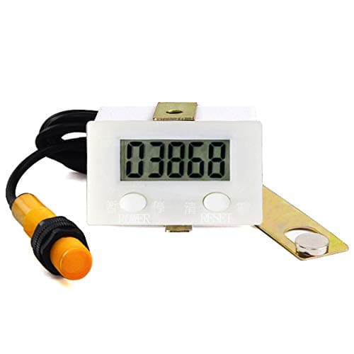 DIGITEN 0-99999 5 Digit LCD Digital Punch Counter with UP Gauge & Proximity Switch Sensor