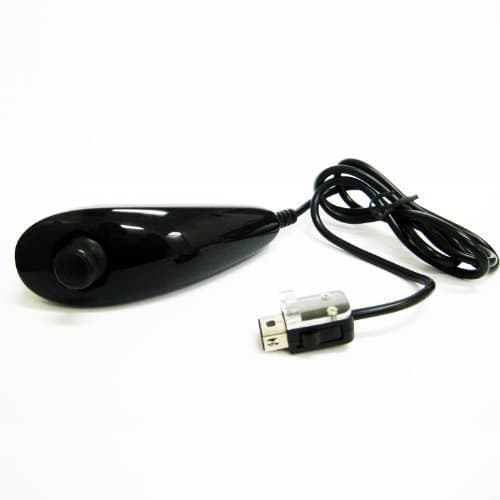 Black Nunchuck Wired Controller Compatible with Nintendo Wii