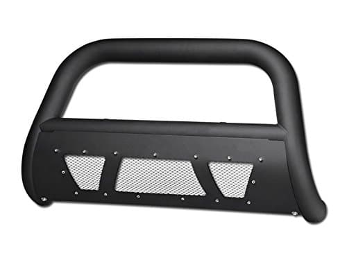 HS Power Matte Black Studded Laser Mesh Bull Bar Compatible with 88-00 Chevy C10 Truck/Suv C/K 1500/2500/3500, 88-98 Silverado, 92-99 Suburban, 92-94 Blazer, 95-99 Tahoe Models Brush Push Bumper Guard