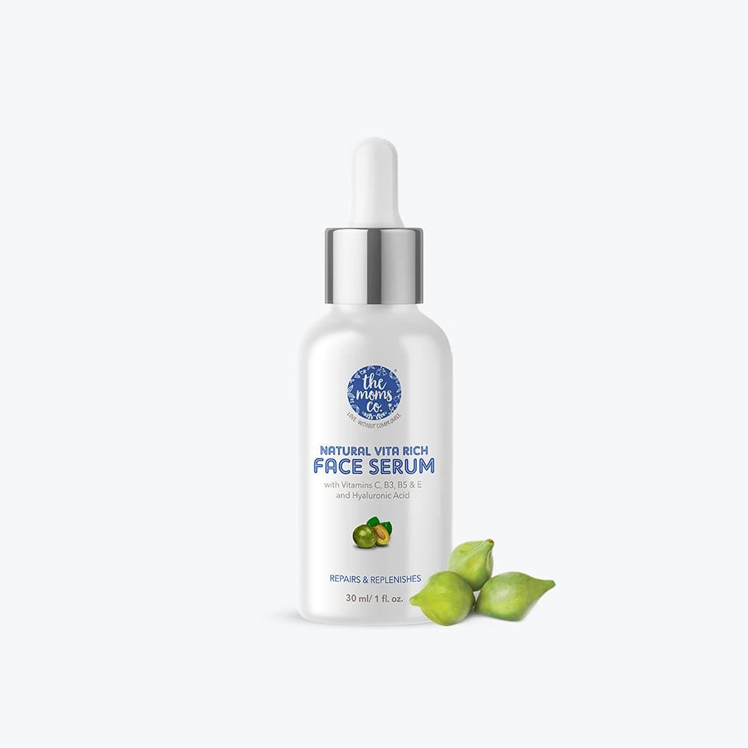The Moms Co. Natural Vita Rich to Repair and Replenish with Vitamins C, B3, B5 and E and Hyaluronic Acid Face Serum (30ml)