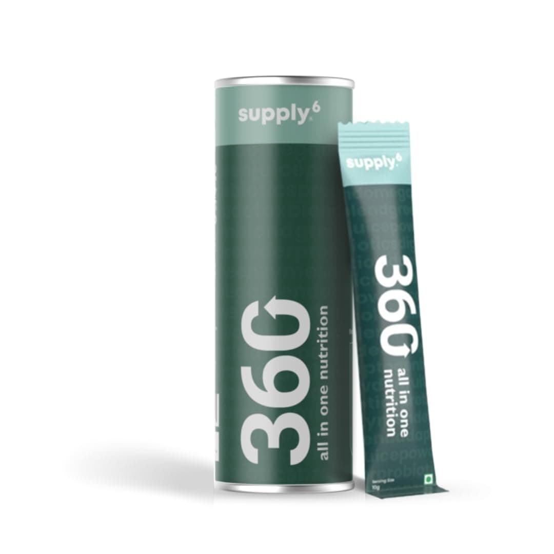 Supply6 360 Ultimate Health Powder for Women & Men | Daily Supplement with 63+Vitamins, Minerals, Probiotics, and Superfoods | Daily Greens | Gut Health supplements, Energy, Immunity (3 Servings, Taster Pack)