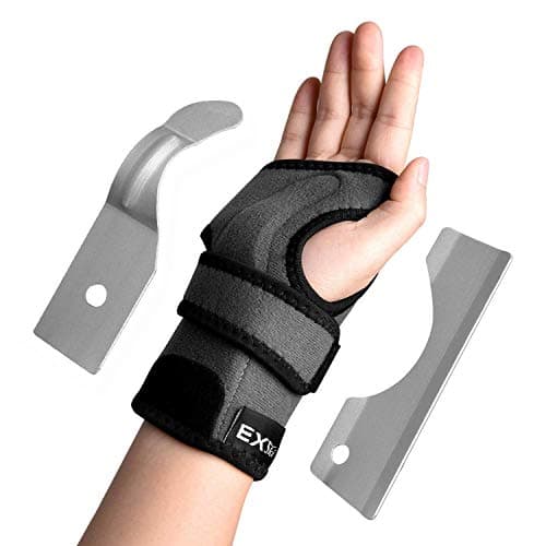 EXski Carpal Tunnel Wrist Splint - Wrist Support Brace for Arthritis Tendinitis with Palm Cushion Pad Left Hand Medium