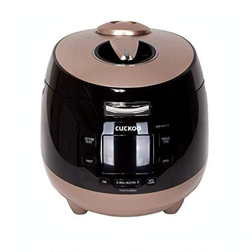 Cuckoo CRP-M1077S Multifunctional & Programmable Electric Pressure Rice Cooker, Xwall Diamond Coated Pot, Fuzzy Logic & Intelligent Cooking, 10 Cups, Black/Gold
