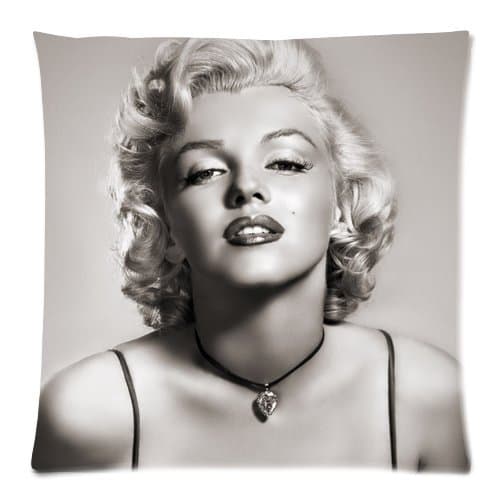 celebrity pillowcase Marilyn Monroe Zippered Throw Pillow Cases Cover Cushion Case 18x18 (Two sides)