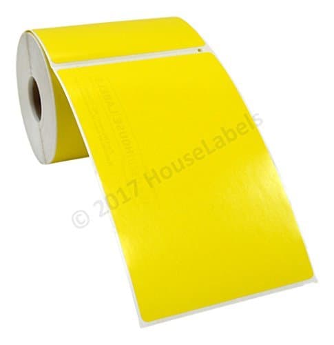 HOUSELABELS Compatible DYMO 1744907 Yellow Shipping Labels (4" x 6") Compatible with Rollo, DYMO LW Printers, 6 Rolls / 220 Labels per Roll
