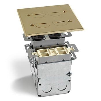 Lew Electric Swb-4-2p Floor Box & Brass Cover 2 Gang