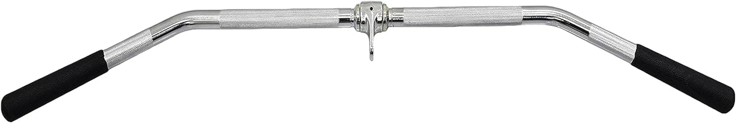 LAT Pulldown Bar, Weight Machine Accessories For Home Gym, Solid Steel Tricep Press Down Bar with Rubber Handgrips and Revolving Hanger-48 inch