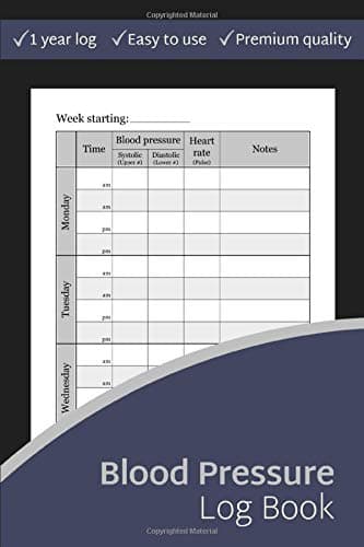 Blood Pressure Log Book: 4-Readings Per Day Tracking Journal, Daily Morning/Evening (AM/PM) Home Monitor Diary, (Blood Pressure Recording Book) Paperback – January 10, 2020