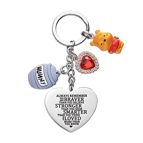 Melix Home Winnie the Pooh Stuff Keychains Inspirational Gifts Friendship Gift Pooh Bear Keychain