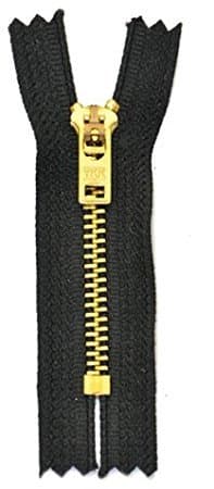 4" - 11" Jean Zippers ~ YKK #5 Jeans ~ Brass By Each (Select Length/color) (Length 7 inches, Black)