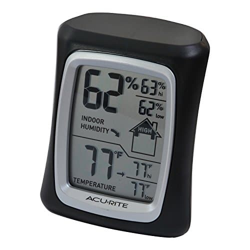 00325 Indoor Thermometer & Hygrometer with Humidity Gauge, Black, 0.3, Version