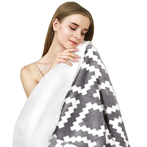 YUUHUM Ultra Soft Sherpa Fleece Throw Blanket Couch Sofa Plush Fuzzy Blanket (Throw 50"x60", Gray)