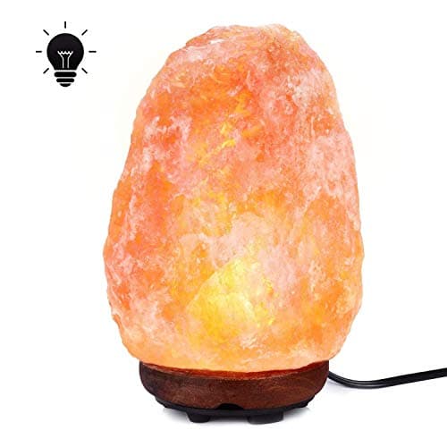 AdorioVix Himalayan Salt Lamp, Natural Himalayan Hand Carved Salt Lamp, HSL-2 Himilian Hymalain Pink Salt Rock Lamp, Hymilian Sea Salt Crystal Night Light with Wood Base Dimmer Control