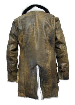 Samnas Traders Bane Tom Hardy Dark Knight Rises Leather Shearling Jacket Coat