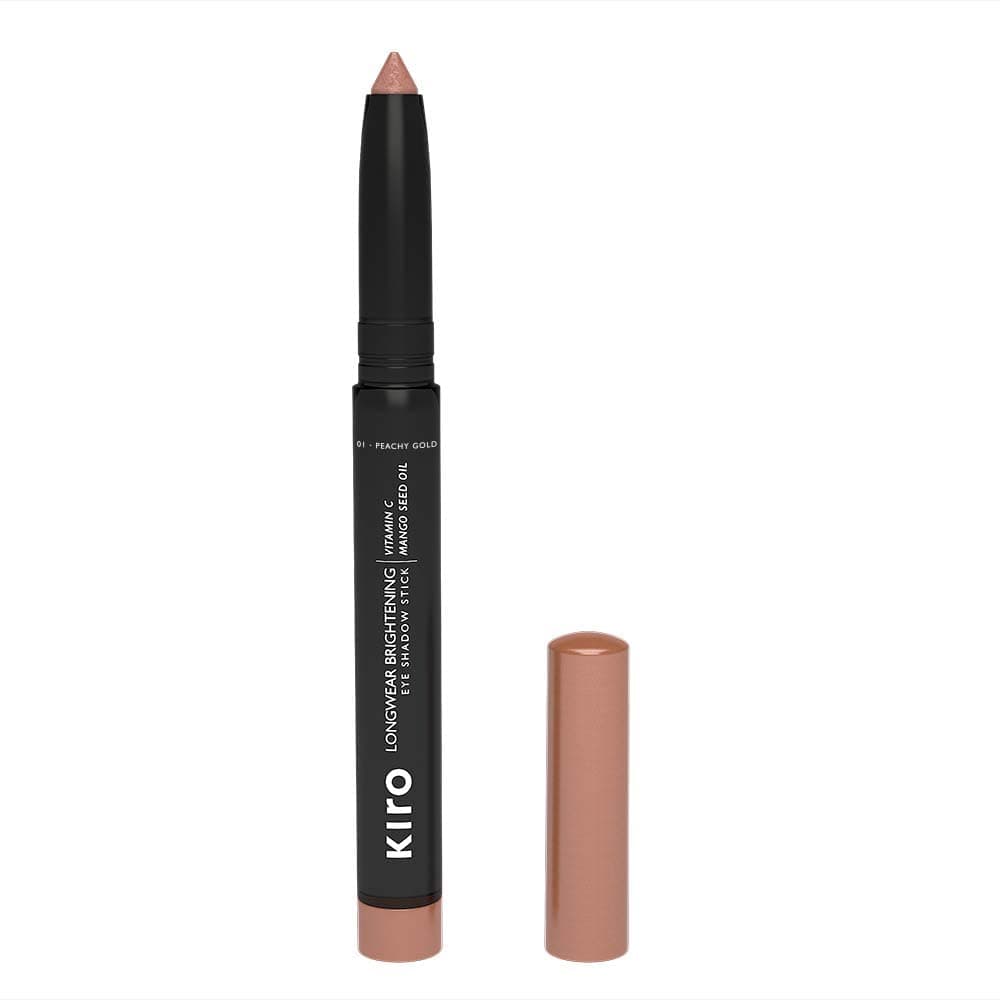 Long Wear Brightening Eye Shadow Stick, Peachy Gold, 1.4 g, Waterproof Eye Shadow, Vegan, No Parabens, Vitamin C &Mango Seed Oil, Intense Pigmentation, Non Toxic Eye Stick