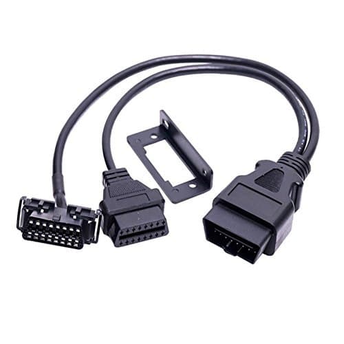 Arteckin Universal 16pin Male to Female Adapter OBD 2 Splitter Y Cable with Underdash Bracket for GPS Tracking Device