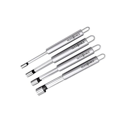 GLESOURCE Corers & Pitters Set of 4, Multi-Function Corers & Pitters Remover Set, Stainless Steel Core Remover Tool for Apple, Pear, Cherry, Jujube, Red Dates,pickle corer or More for Home & Kitchen