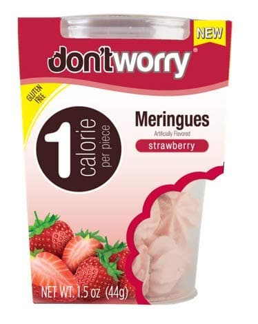Don't Worry Meringues (1 calorie per piece) (Pack of 2 Tubs) (Strawberry)
